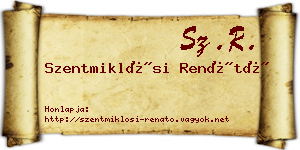 Szentmiklósi Renátó névjegykártya