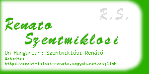 renato szentmiklosi business card